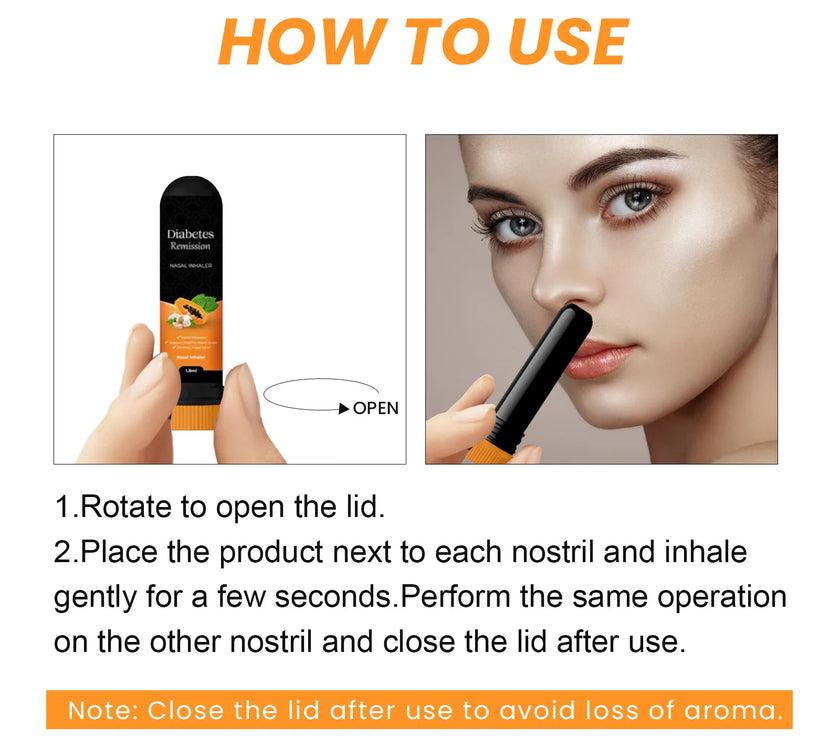 1PCS Diabetes Treatment High Blood Glucose Cure Nasal Inhaler Effective Relieve Balanced Control Blood Sugar Health Care