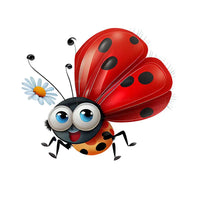 Funny Ladybug Pattern Sticker Wall Sticker Bathroom Toilet Decor Decals Living Room Cabinet Home Decoration M803