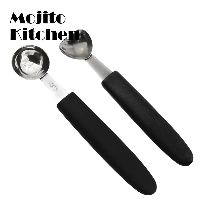 Multifunctional Single Head Stainless Steel Fruit Dig Ball Spoons Portable Ice Cream Melon Scoops Kitchen Tools