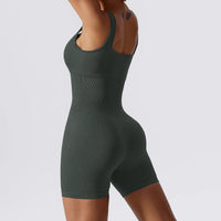 Piece Tummy Control Seamless Ribbed Jumpsuit Padded Sports Bra Romper Fashion Fitness Sportwear