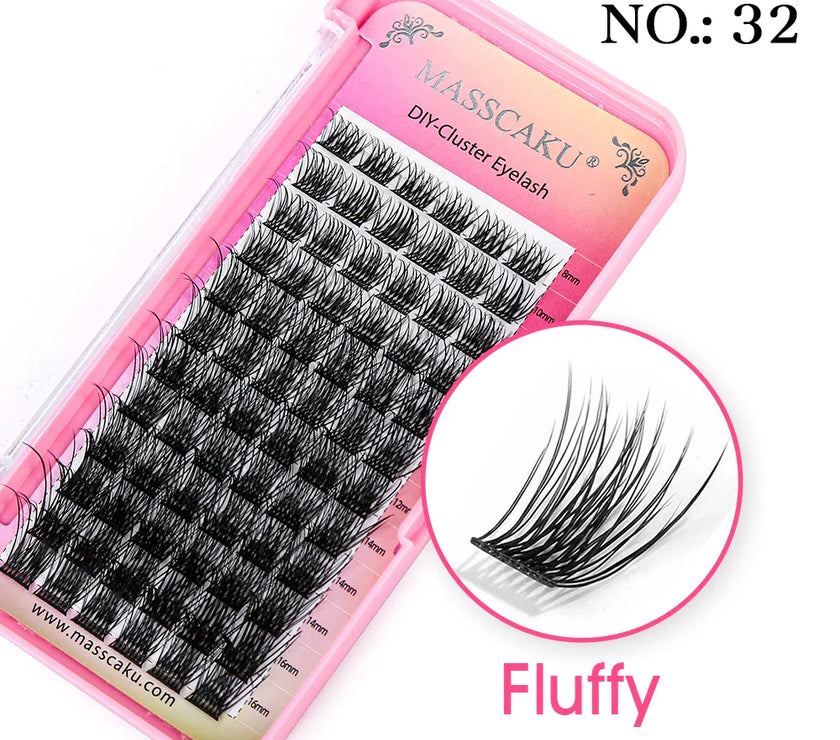 MASSCAKU Natural Volume Primor Material Cluster Lashes Extensions Strong Individual Eyelashes Beauty Salon