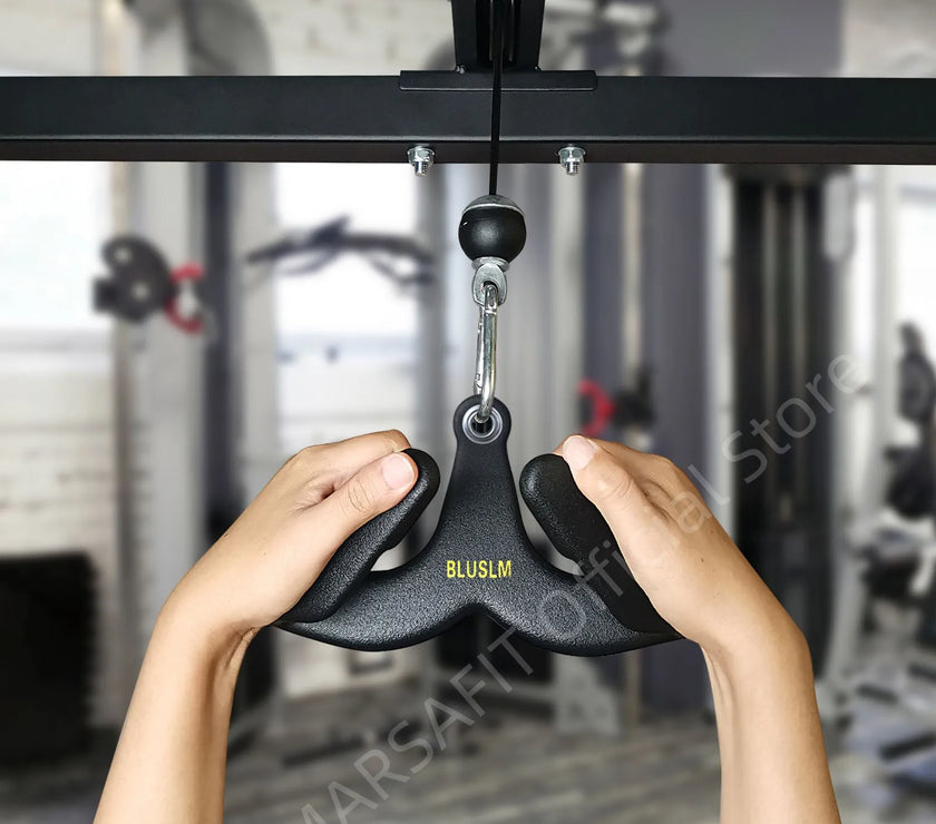 Home Gym Fitness Lat Pull Down Handle Grip For Training Biceps Triceps Back Muscle Workout T-bar V-bar Row Handle Cable Machine