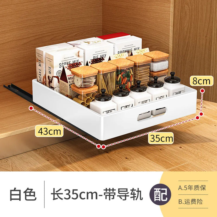 Drawer Dish Rack Kitchen Storage Sliding Bowls Dishes Drainer Storage Rack Sink Cabinet Organizer Tableware