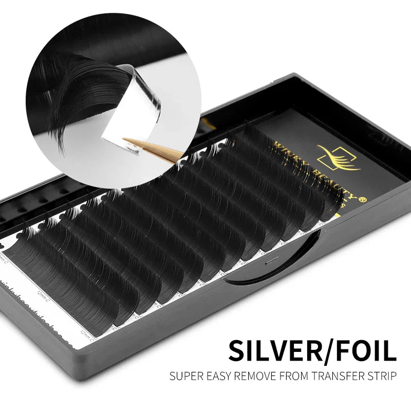 Winky Beauty Flat Ellipse Eyelash Matte Pure Black Color Super Soft Gentle Natural Eyelash Extension Flat Shape Lashes