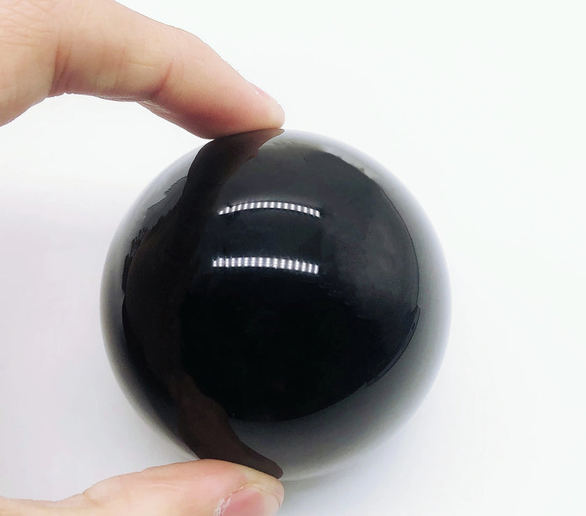 Natural Black Obsidian Sphere Crystal Quartz Magic Ball Rock Stone Witchcraft Reiki Healing Home Decoration Gift Without Base