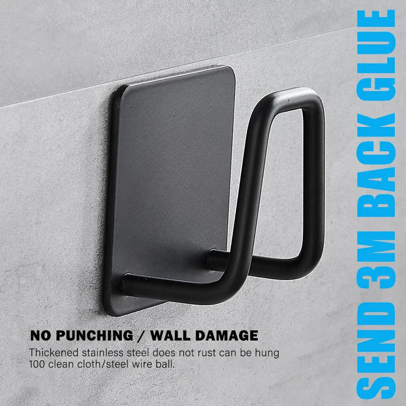 Adhesive Sink Drain Racks Stainless Steel Sink Wall Storage Racks Hooks