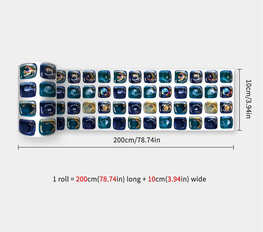 10X200cm Long Strip Wall Stickers Floor Kitchen Bathroom Living Room Skirting Line Wall Decor Waterproof Peel & Stick Wallpaper