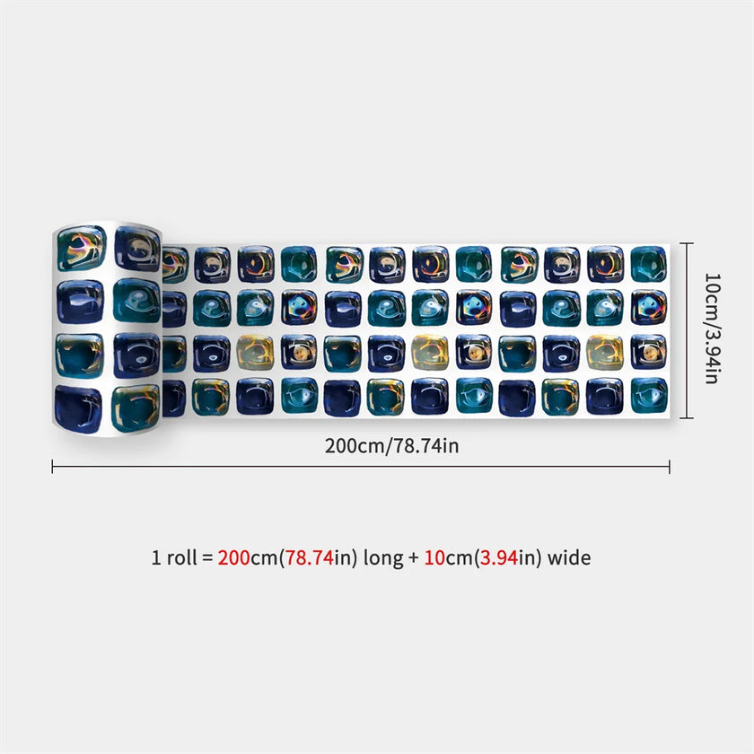10X200cm Long Strip Wall Stickers Floor Kitchen Bathroom Living Room Skirting Line Wall Decor Waterproof Peel & Stick Wallpaper