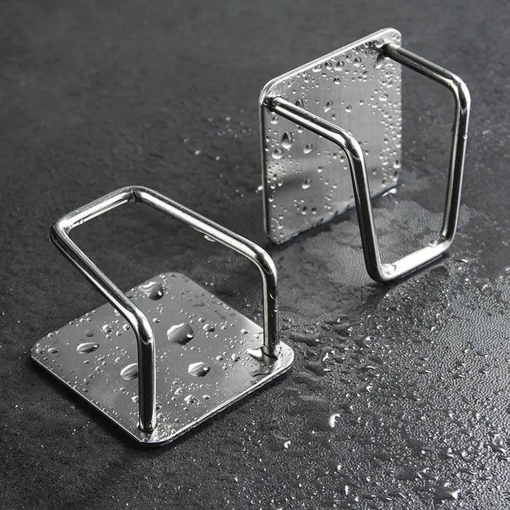 Adhesive Sink Drain Racks Stainless Steel Sink Wall Storage Racks Hooks