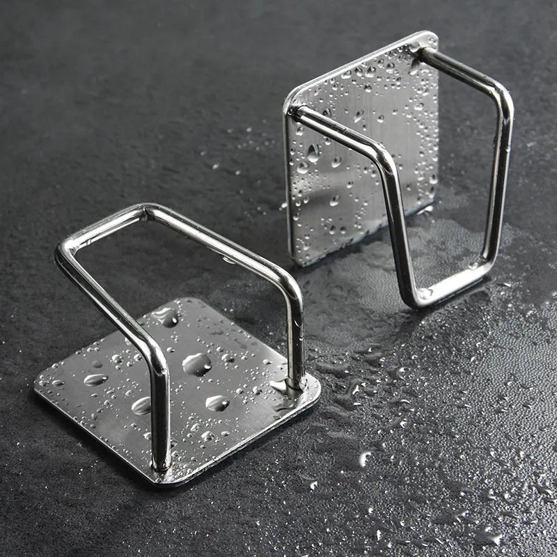 Adhesive Sink Drain Racks Stainless Steel Sink Wall Storage Racks Hooks