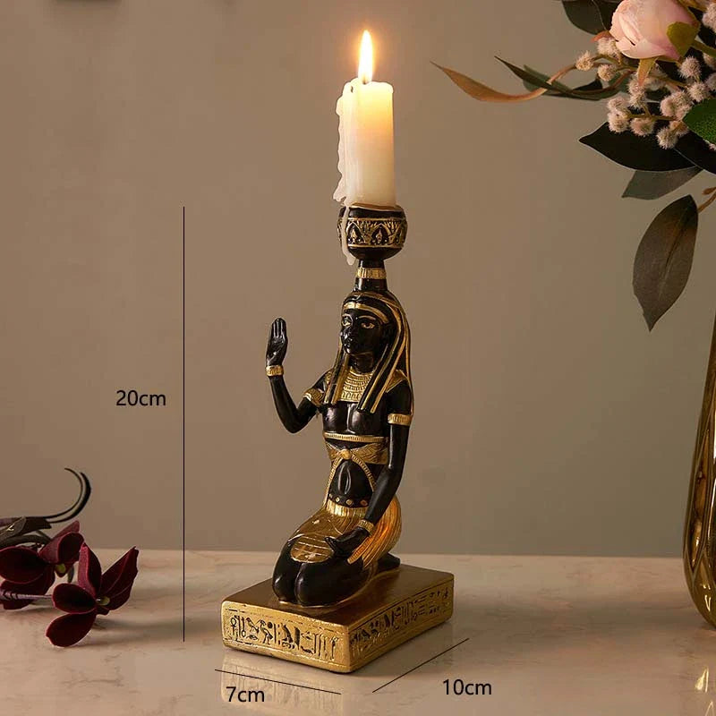 ancient egyptian idol candles holder enhances