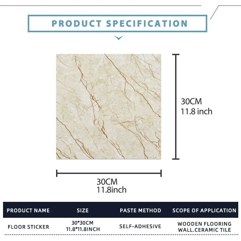 Adhesive Waterproof Marble PVC Floor Sticker Bathroom living room Renovation Decals Wall Ground Decor