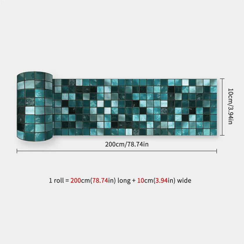 10X200cm Long Strip Wall Stickers Floor Kitchen Bathroom Living Room Skirting Line Wall Decor Waterproof Peel & Stick Wallpaper