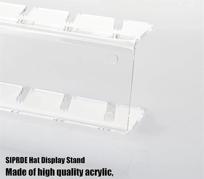 7-Holes Baseball Cap Display Rack Durable Clear Acrylic Hat Holder