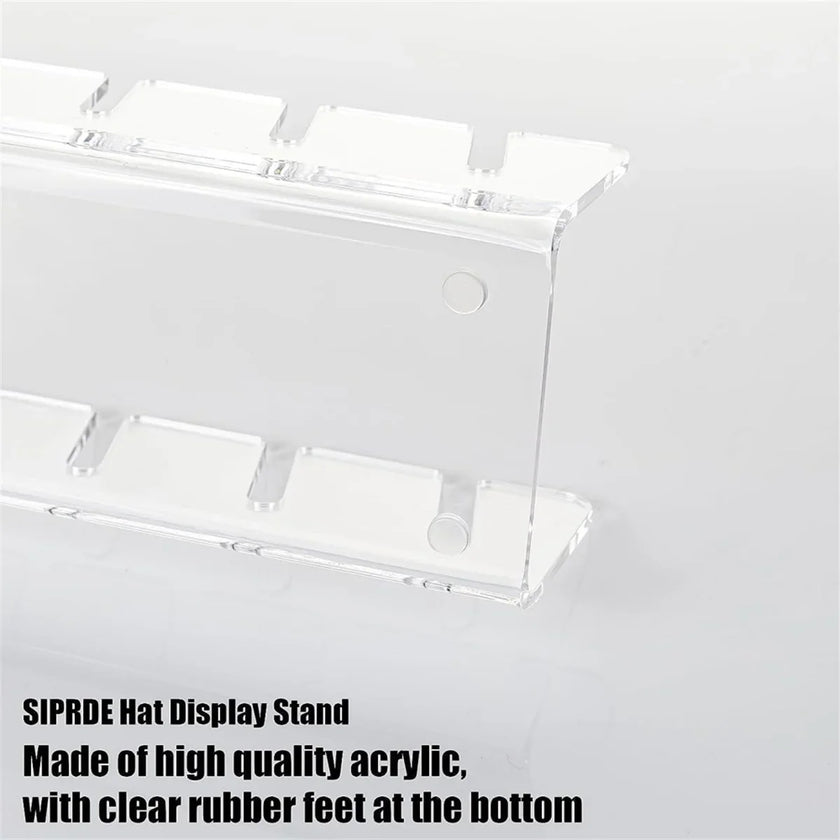 7-Holes Baseball Cap Display Rack Durable Clear Acrylic Hat Holder