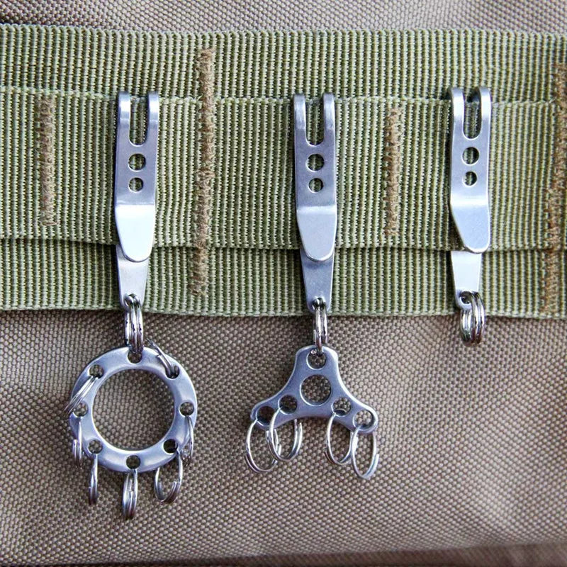 1PC Multitools Pocket Stainless Steel Bag Waist Belt Hanging Clip Mini Metal Key Buckles Pocket Clips Carabiner Outdoor Gadget