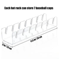 7-Holes Baseball Cap Display Rack Durable Clear Acrylic Hat Holder