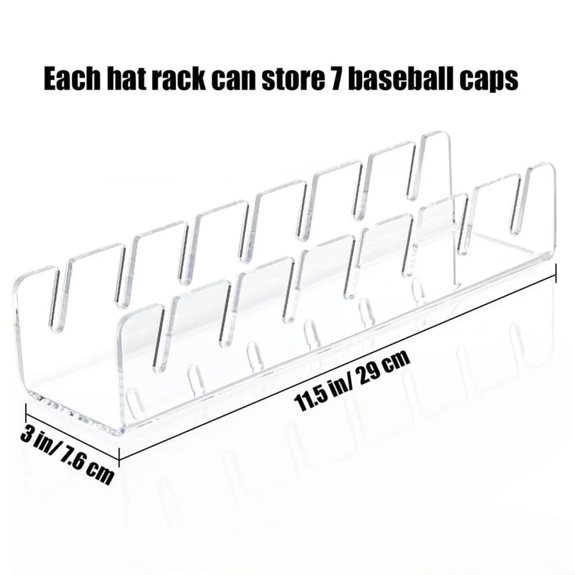 7-Holes Baseball Cap Display Rack Durable Clear Acrylic Hat Holder