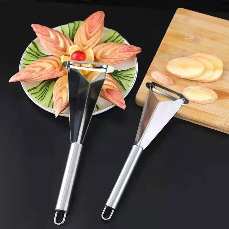 Fruit Push Knife Double Head Melon Baller Scoop Triangular Shape Peeler Vegetable Slicer Fruit Platter Watermelon Kitchen Tool