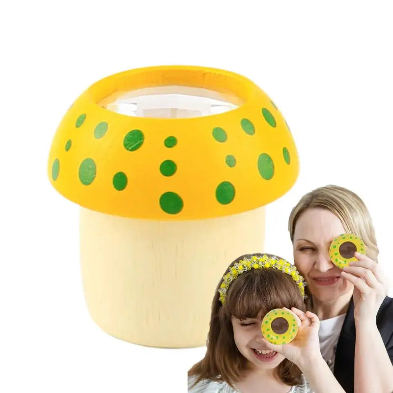 Kids Creative Toddler Kaleidoscope Natural Wood Portable Kids Telescope Educational Science Developmental Part