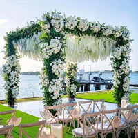 24PCS Wisteria Artificial Flower Vines Wedding Home Decoration Supplies Silk Rattan for Backdrop Wall Garden Decor Fake Flowers