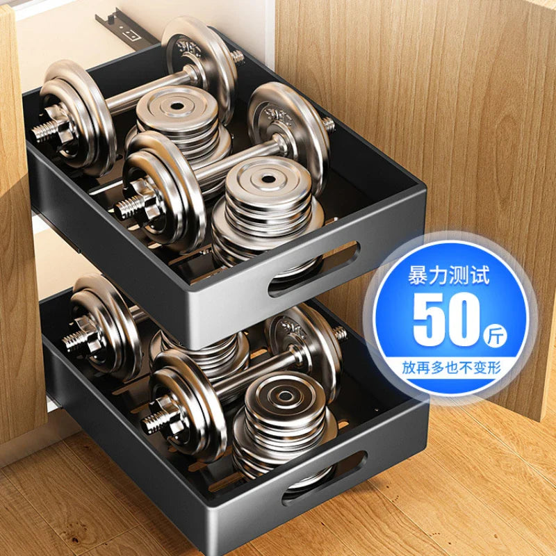 Drawer Dish Rack Kitchen Storage Sliding Bowls Dishes Drainer Storage Rack Sink Cabinet Organizer Tableware