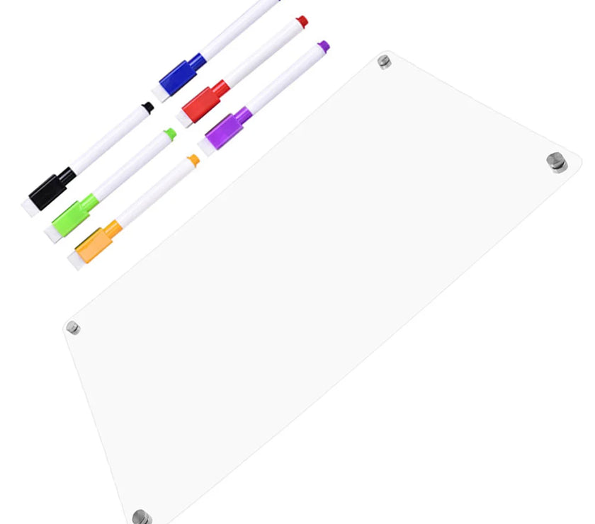 Clear Dry Erase Board Acrylic Magnetic Calendar Message White Fridge Whiteboard