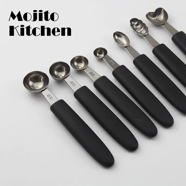 Multifunctional Single Head Stainless Steel Fruit Dig Ball Spoons Portable Ice Cream Melon Scoops Kitchen Tools
