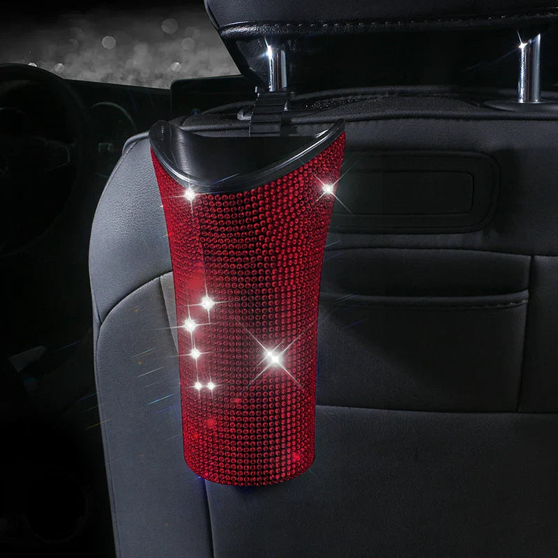 Bling Diamond Car Umbrella Storage Box Multifunctional Organizer Barrel Auto Folding Hanging Water Bottles Rack Umbrella Bucket