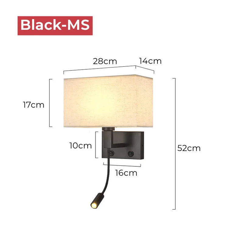 Switch LED Spotlight Reading Wall Lamp Bedroom Study Nordic Home Decor Light Fixture
