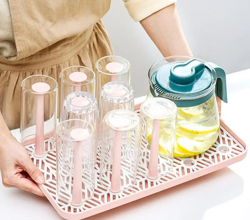 Detachable Cup Drain Rack Bottle Dish Drying Shelf Dust-proof Glass Cup Drainer Holder Stand Kitchen Storage Holder Home Decor