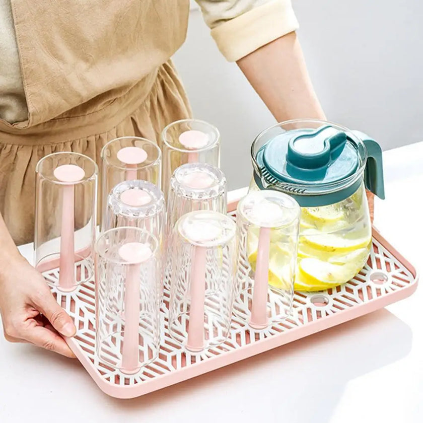 Detachable Cup Drain Rack Bottle Dish Drying Shelf Dust-proof Glass Cup Drainer Holder Stand Kitchen Storage Holder Home Decor