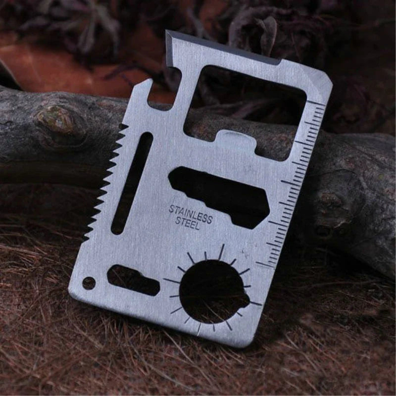 Outdoor Multifunction Tool Set Card Style Bottle Opener Survive Gear Multipurpose Gadget Wrench Sawtooth Screwdriver Wallet Kit