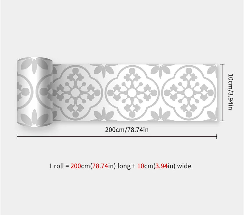 10X200cm Long Strip Wall Stickers Floor Kitchen Bathroom Living Room Skirting Line Wall Decor Waterproof Peel & Stick Wallpaper