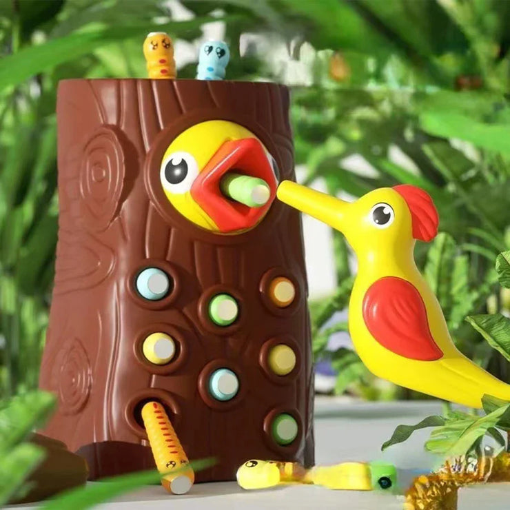 Children Woodpecker Catch Worms Toy Toddler Kids Magnetic Games