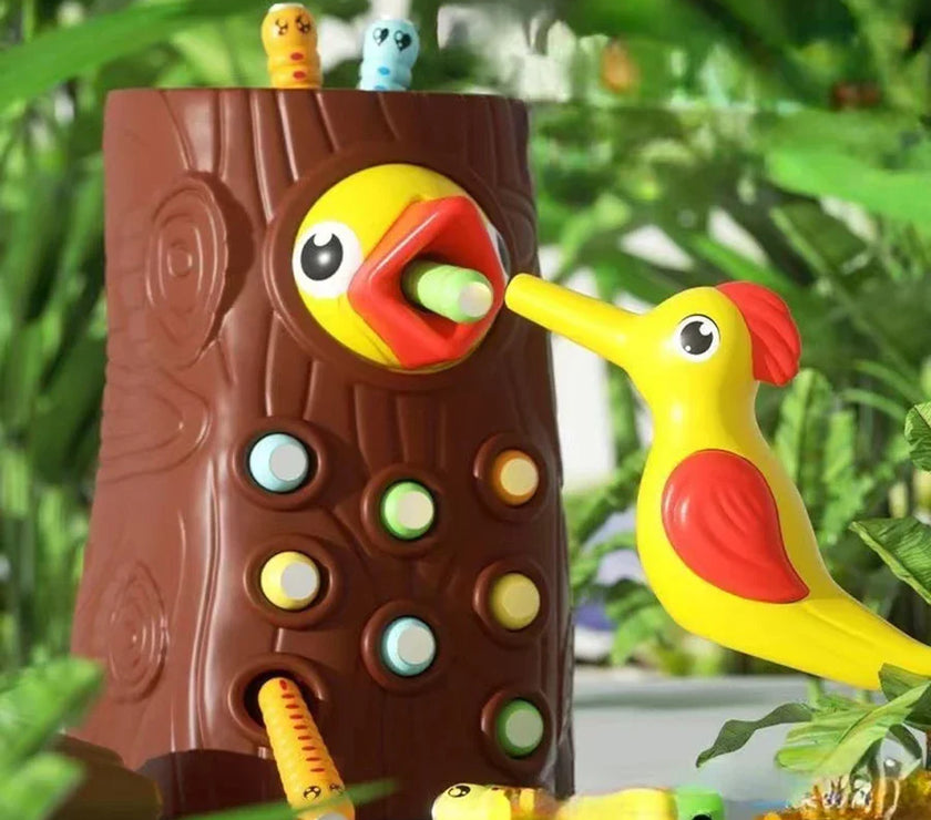 Children Woodpecker Catch Worms Toy Toddler Kids Magnetic Games