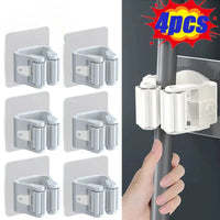 -adhesive Broom Stand Wall Mounted Mop Support Sweeping Brush Hook Storage Organizer Bathroom Kitchen Accessories