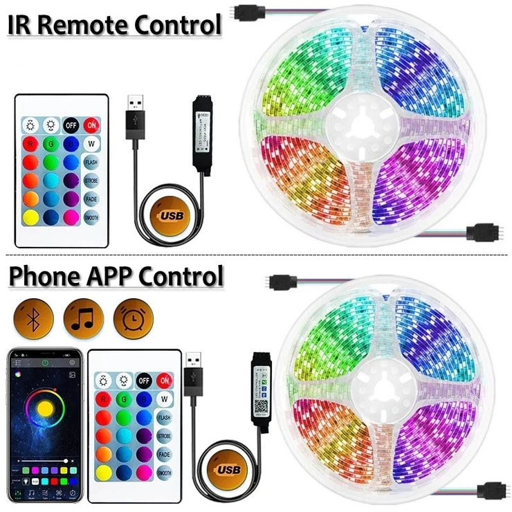 Led Strip Lights 5050 RGB LED Light Smart APP Control for TV Backlight Christmas Party Home Decor Lighting Ribbon Tape for Room