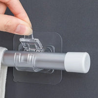 Hooks Adjustable Shelf Curtain Rod Bracket Fixture Bracket Fixing Clip Family Storage Hook Home Organization