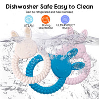 1Pcs Baby Teether Silicone Toy BPA Free Cartoon Rabbit Nursing Teething Gifts Baby Health Molar Chewing Newborn Accessories Toy