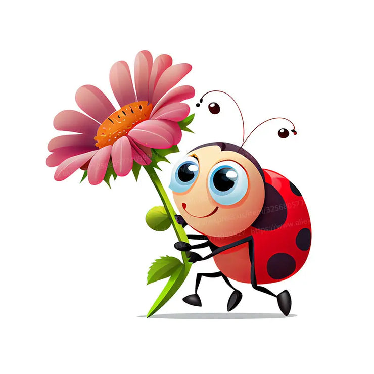 Funny Ladybug Pattern Sticker Wall Sticker Bathroom Toilet Decor Decals Living Room Cabinet Home Decoration M803