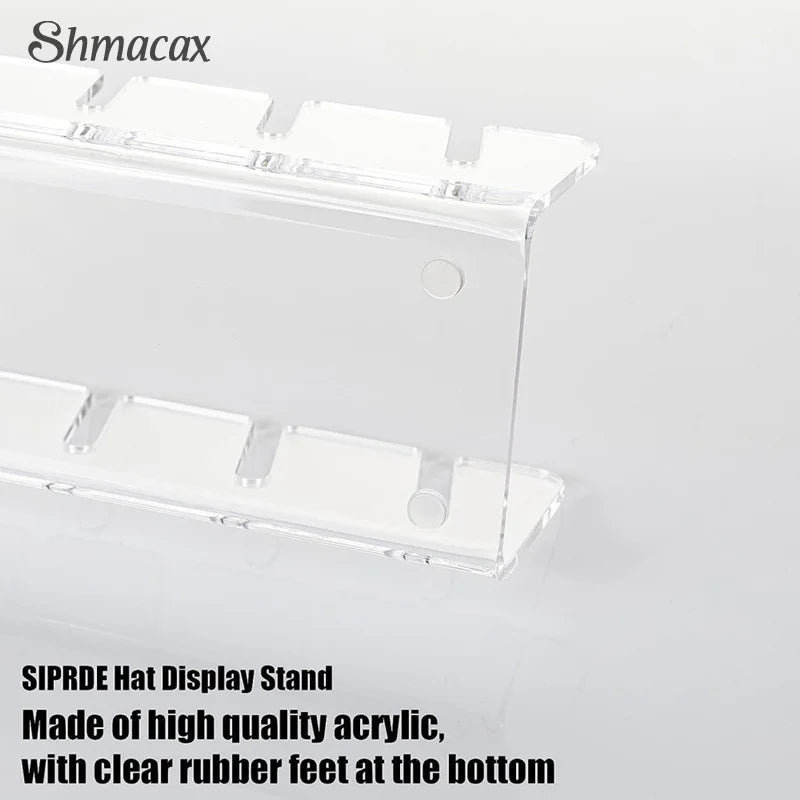 7 Holes Acrylic Hat Baseball Cap Display Rack Durable Clear Acrylic Hat Holder For Home Closet Storage Organization Stores Decor