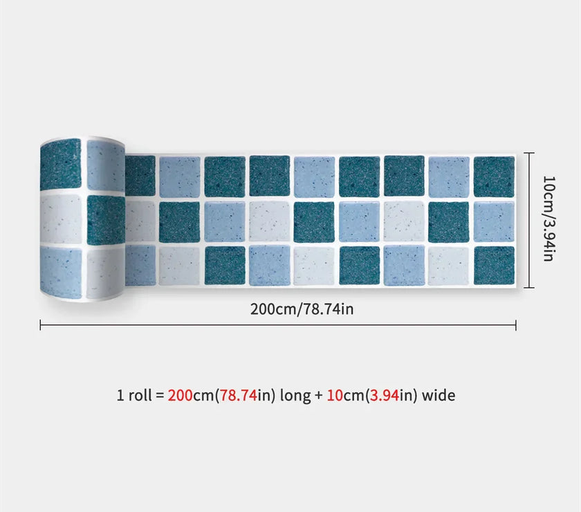 10X200cm Long Strip Wall Stickers Floor Kitchen Bathroom Living Room Skirting Line Wall Decor Waterproof Peel & Stick Wallpaper