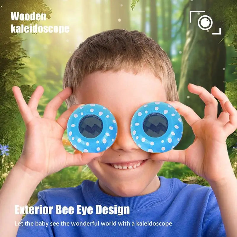 Kids Creative Toddler Kaleidoscope Natural Wood Portable Kids Telescope Educational Science Developmental Part