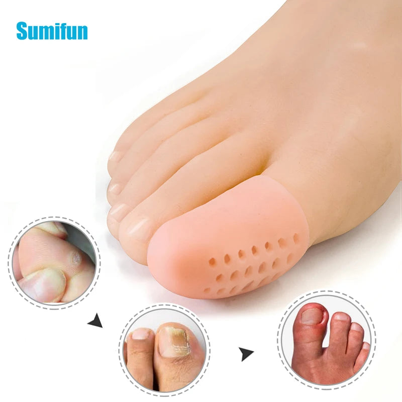 2Pcs Silicone Toe Separators Bunion Hallux Valgus Corrector Toe Tube Corns Blisters Pain Relief Protector Foot Health Care Tool