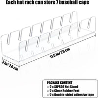 7-Holes Acrylic Hat Holder Baseball Cap Display Rack Cap Storage Stand For Home Closet Storage Organization Stores Decor