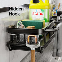 Space Aluminum Kitchen Sink Organizer Sponge Soap Storage Rack Hanging Drain Holder Basket