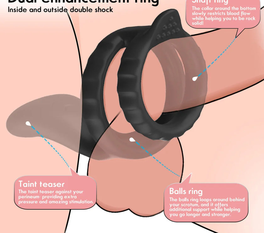 Sensualex Men Novelty Toys Delayed Ejaculation Vibrate Penis Rings Cock Ring Men Chastity Cage Sex Toy Couple Men'