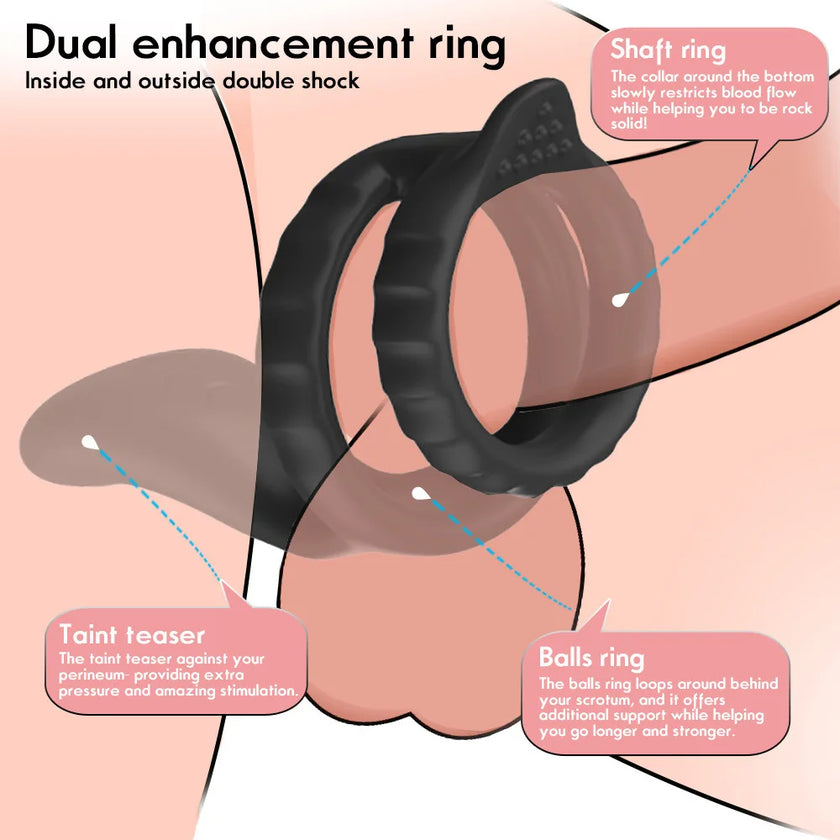 Sensualex Men Novelty Toys Delayed Ejaculation Vibrate Penis Rings Cock Ring Men Chastity Cage Sex Toy Couple Men'
