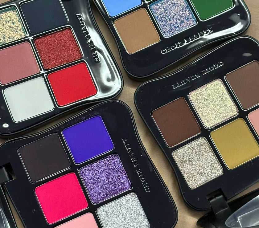CHOIZ BEAUTY 6 Color Insect Eyeshadow Green Chameleon Butterfly Matte Platte Shimmer Shining Eye Makeup DarkBlue